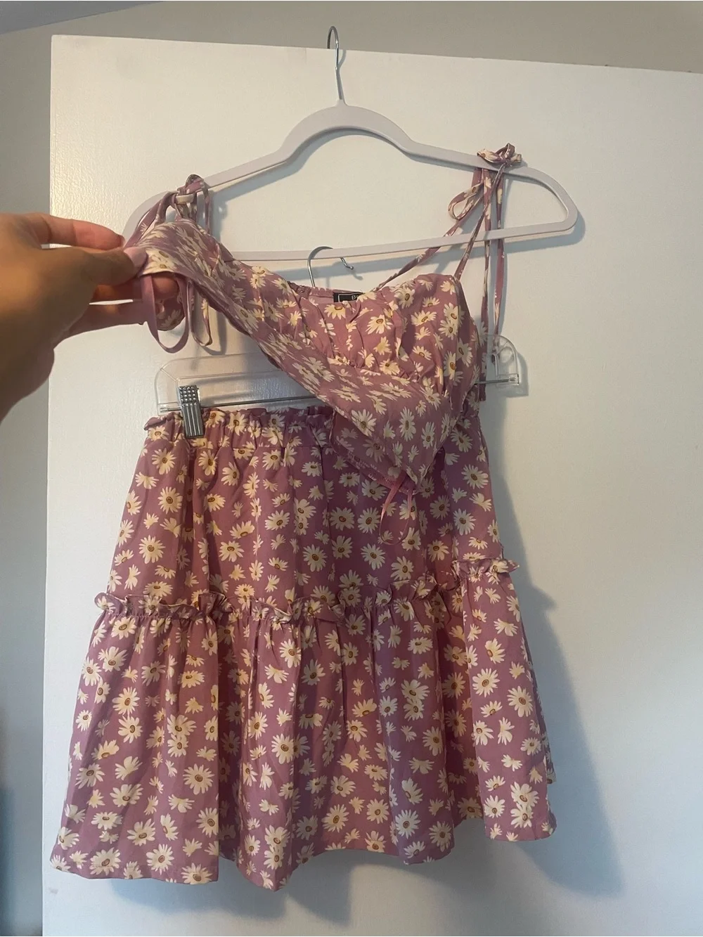 Floral Matching Set Skirt and Cropped Tank Top